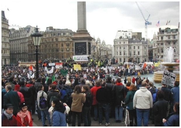 Rally in Traflagar Square
