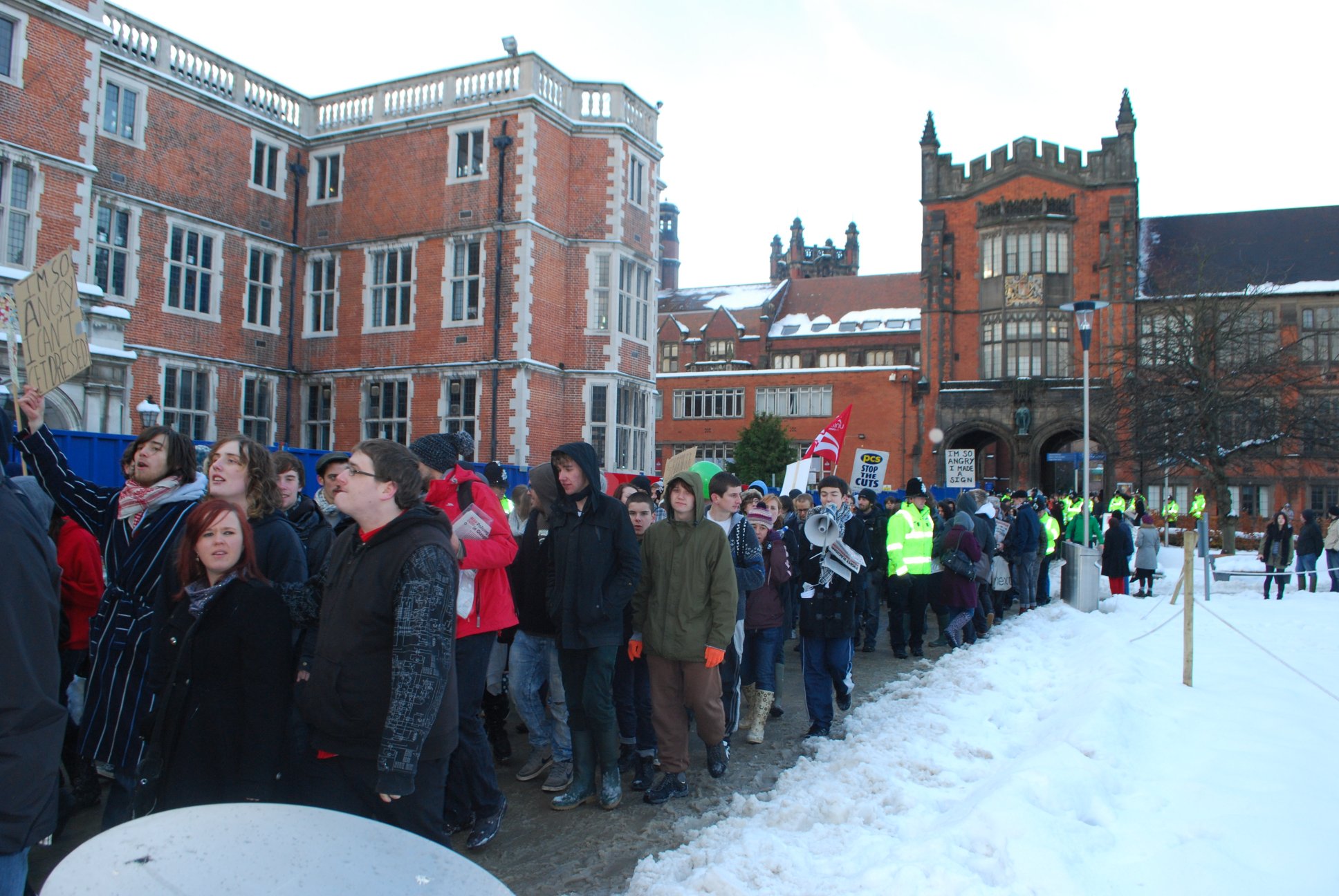 Students demonstrate at Newcastle