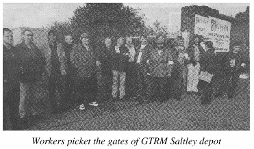 picket at GTRM Saltley depot