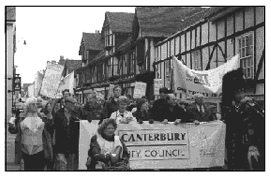 Campaigners march through Cantebury